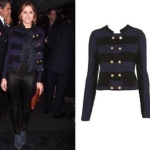 Topshop Military Stripe Sweater Jacket